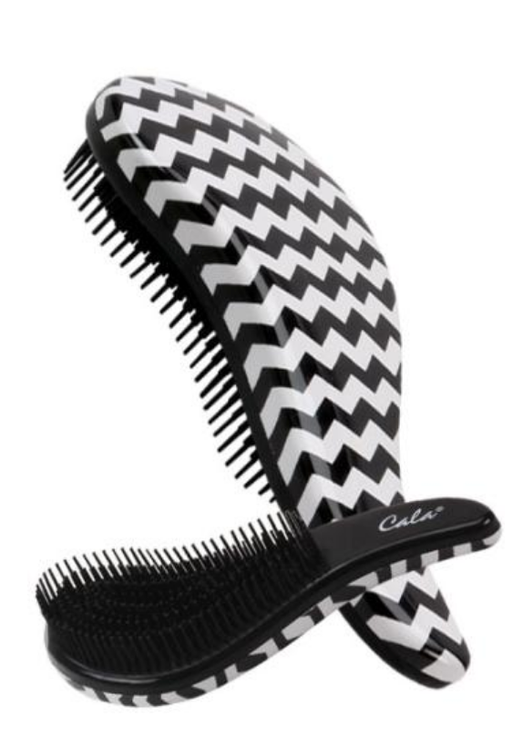 CALA TANGLE-FREE Hair Brush (Black / White Zigzag) - 66744 (pack of 1) - ADDROS.COM